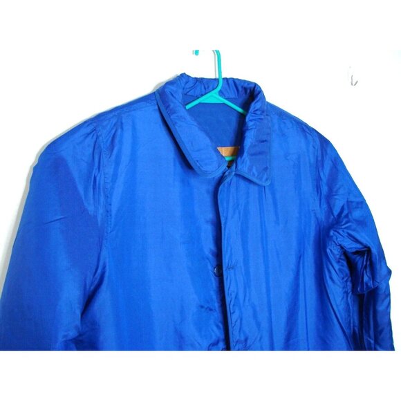 Tudor Court Reversible Silk Polyester Jacket Womens Size 3X Blue Pockets Collar - Picture 3 of 12